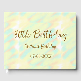 Libro De Visitas Feliz 30 cumpleaños naranja amarillo acuarela