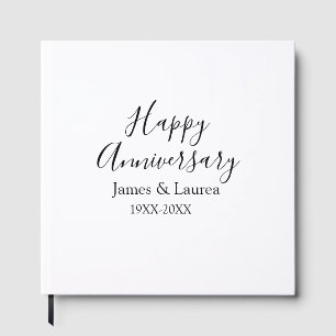 Libro De Visitas Feliz aniversario boda fecha año simple mi