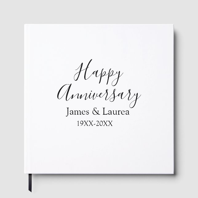 Libro De Visitas Feliz aniversario boda fecha año simple mi (Anverso)