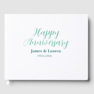 Libro De Visitas Feliz aniversario boda nombre fecha año simple mi