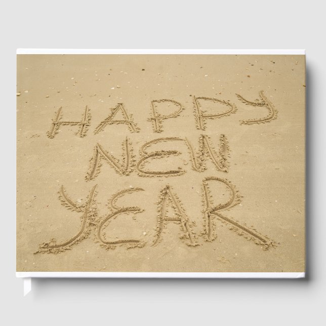 Libro De Visitas Feliz Año Nuevo en arena (Anverso)