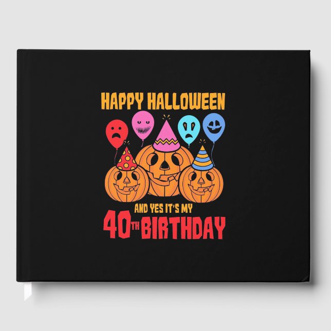 Libro De Visitas Feliz cumpleaños 40 de Halloween (Anverso)