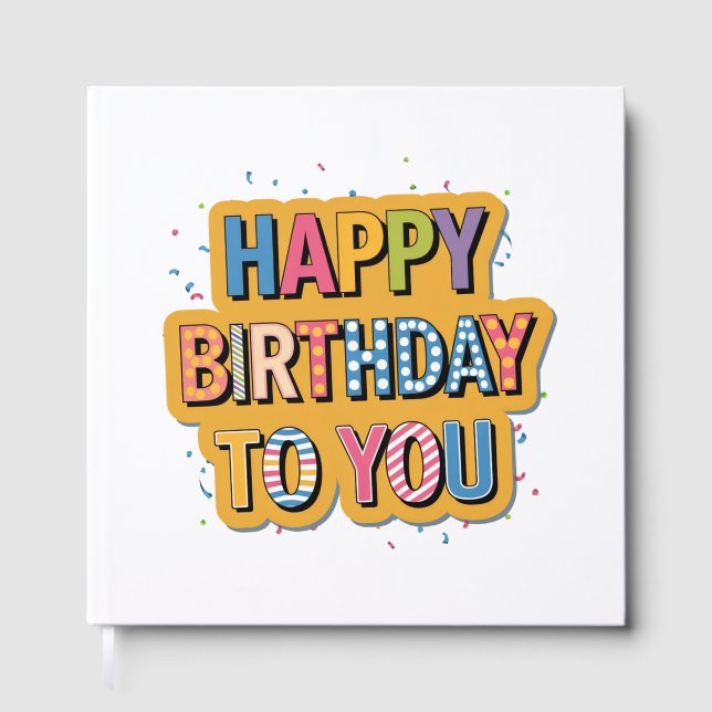Libro De Visitas Feliz cumpleaños con patrón (Anverso)
