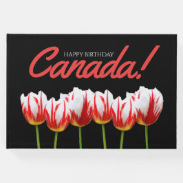 Libro De Visitas Feliz cumpleaños Día de Canadá, Tulipanes de hojas