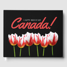 Libro De Visitas Feliz cumpleaños Día de Canadá, Tulipanes de hojas