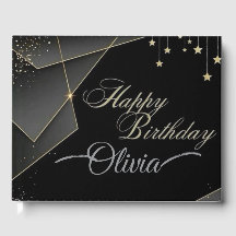 Feliz cumpleaños - Elegante cumpleaños negro y dor