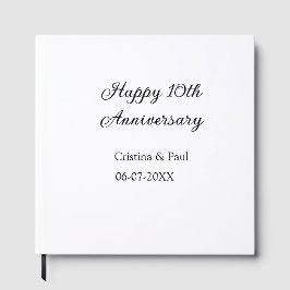 Libro De Visitas Feliz décimo aniversario simple nombre mínimo de b