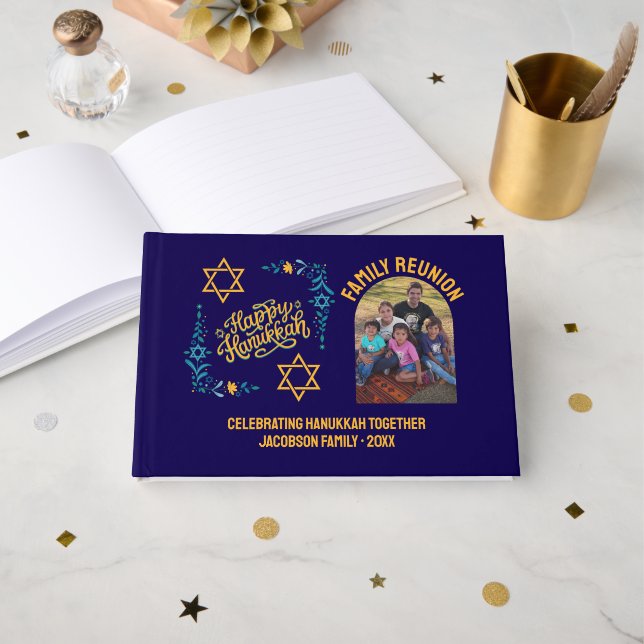 Libro De Visitas FELIZ HANUKKAH Chanukah (Anverso Abierto)