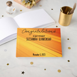 Libro De Visitas Feliz retiro Diagonal Oro arroja Personalizado