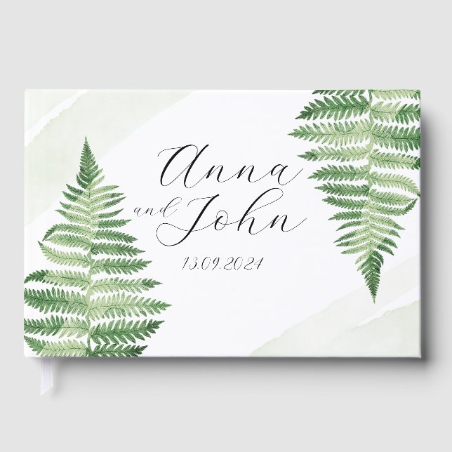 Libro De Visitas Fern verde minimalista (Anverso)