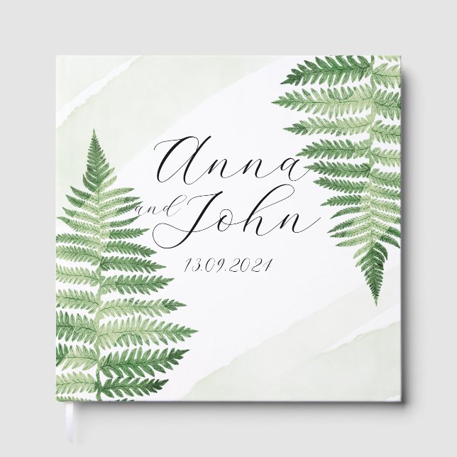 Libro De Visitas Fern verde minimalista (Anverso)