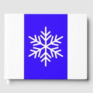 Libro De Visitas Festividad Alpine Blue Nordic Snowflake White Stri
