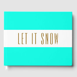 Libro De Visitas Festividad brillante Aqua franjas blancas le permi