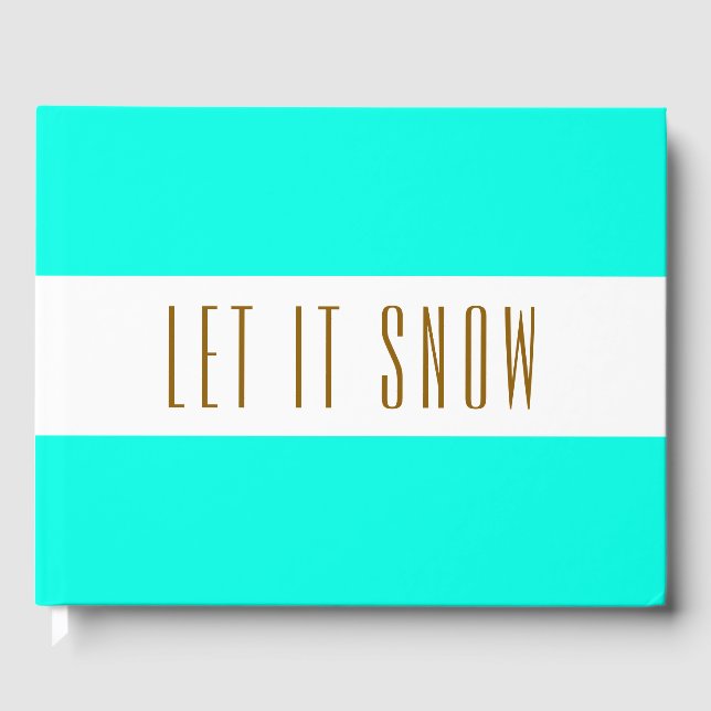 Libro De Visitas Festividad brillante Aqua franjas blancas le permi (Anverso)