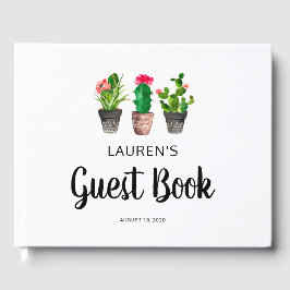 Libro De Visitas Fiesta Baby Shower Guest Book, Cactus