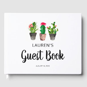 Libro De Visitas Fiesta Baby Shower Guest Book, Cactus