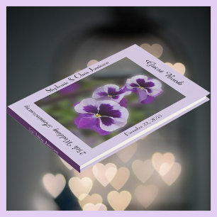 Libro De Visitas Fiesta de aniversario 25, Nombre, Flores púrpuras