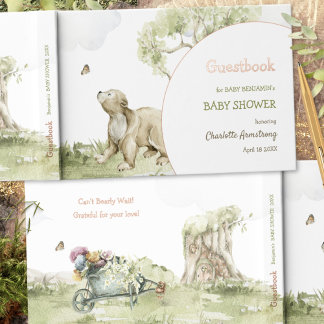 Libro De Visitas Fiesta de Baby Shower de Aventura en el Bosque de 