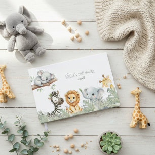 Libro De Visitas Fiesta de bebé niño Safari de animales salvajes