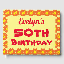 Fiesta de cumpleaños 50 de la flor naranja