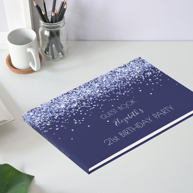 Libro De Visitas Fiesta de cumpleaños nombre azul marino (Subido por el creador)