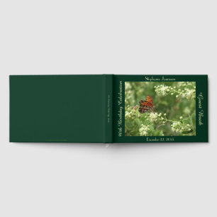 Libro De Visitas Fiesta de Cumpleaños, Nombre, Mariposa Naranja, Ve