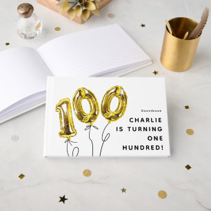 Libro De Visitas Fiesta de cumpleaños número 100 Minimal Gold 100 B