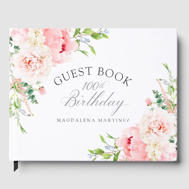 Libro De Visitas Fiesta de cumpleaños número 100 personalizada con  (Anverso)