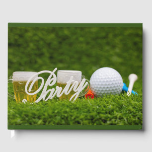 Libro De Visitas Fiesta de golf con bola y cerveza por tee golf