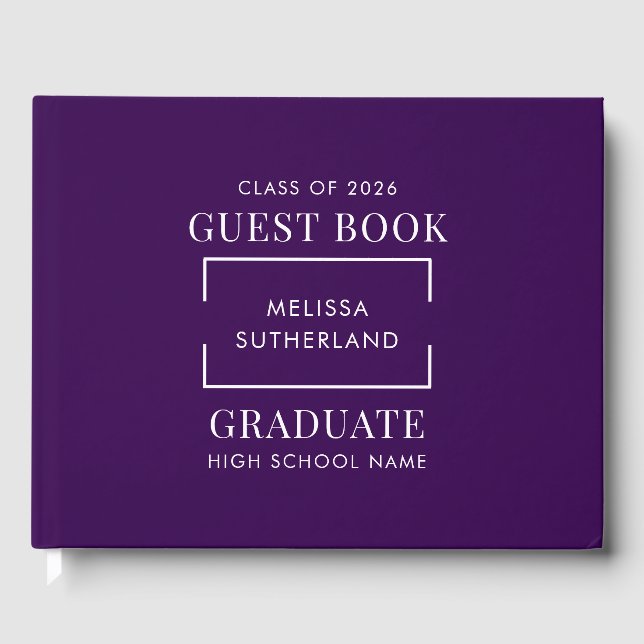 Libro De Visitas Fiesta de Graduación 2026 Morada (Anverso)