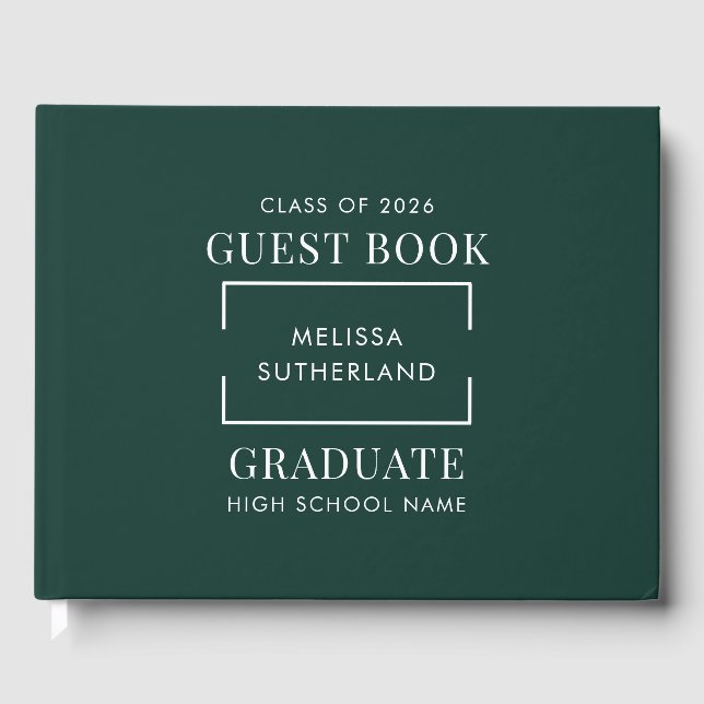 Libro De Visitas Fiesta de Graduación Verde 2026 (Anverso)