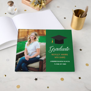 Libro De Visitas Fiesta de Graduación Verde Foto de Autógrafo de Gr