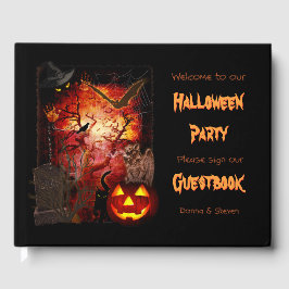 Libro De Visitas Fiesta de Halloween (personalizable)