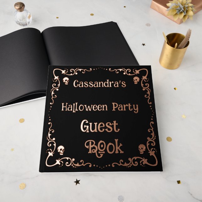 Libro De Visitas Fiesta de Halloween personalizada (Anverso Abierto)