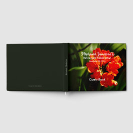 Libro De Visitas Fiesta de Jubilación Jumbo Negrita Naranja Flor Fl