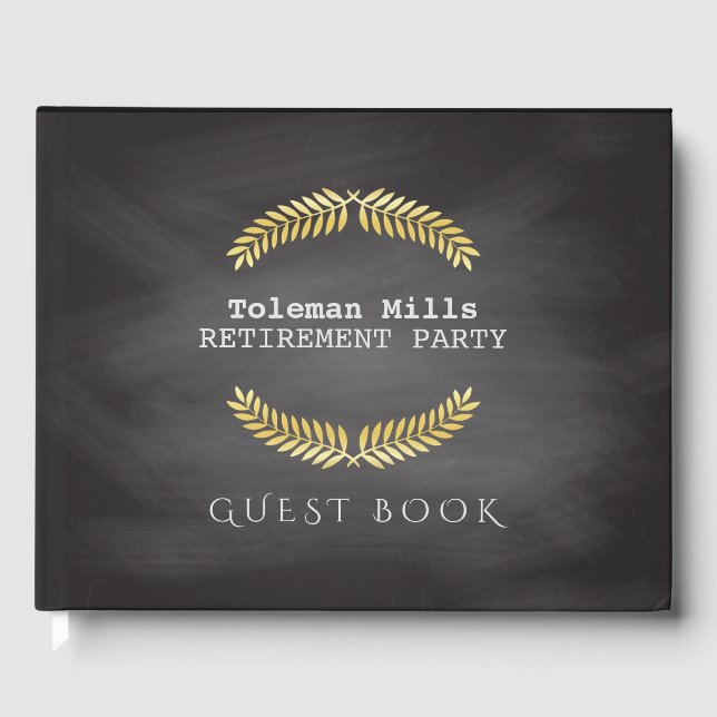 Libro De Visitas Fiesta de Jubilación | Profesor Chalkboard (Anverso)