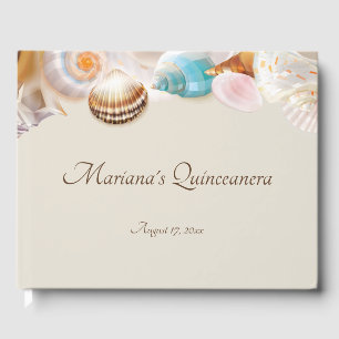 Libro De Visitas Fiesta de Quinceañera Bajo el Mar Conchas Marinas