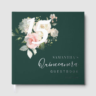 Libro De Visitas Fiesta de Quinceañera Cumpleaños 15 Floral