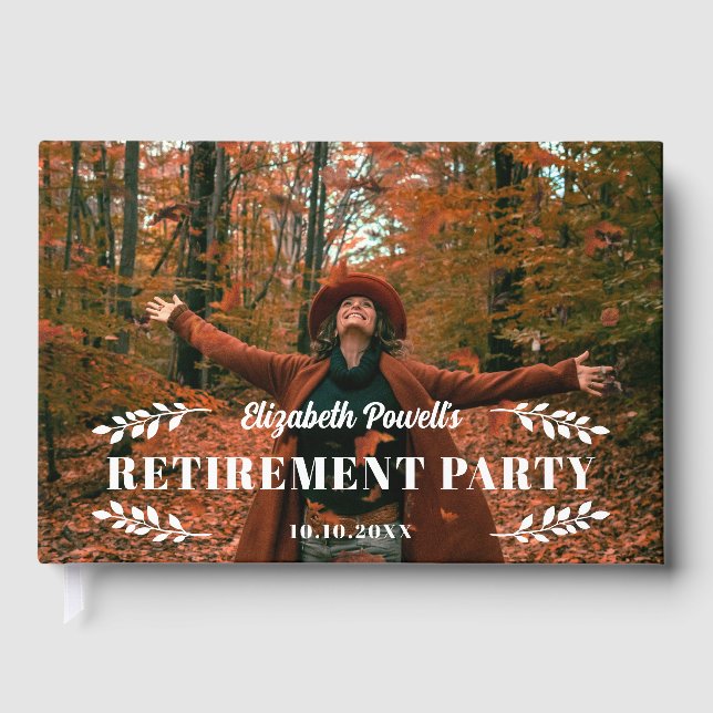 Libro De Visitas Fiesta de retiro fotográfico de vegetación blanca  (Anverso)