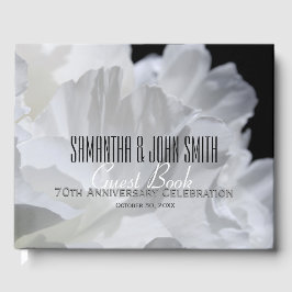 Libro De Visitas fiesta del 70° Aniversario del Boda Peony Guest Bo