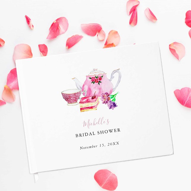 Libro De Visitas Fiesta del té despedida de soltera rosa polvorient (Subido por el creador)