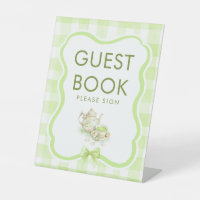 Libro de Visitas Fiesta del Té Verde Señal de Mesa