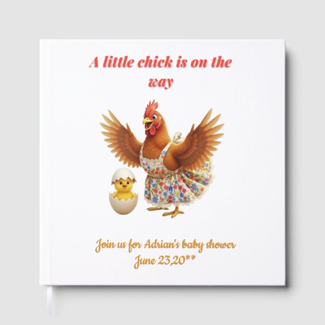 Libro De Visitas Fiesta temática de pollito rústico (Anverso)