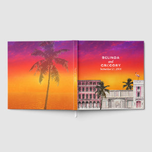 Libro De Visitas Fila de Arcoíris de Miami Beach Boda de Palma de C