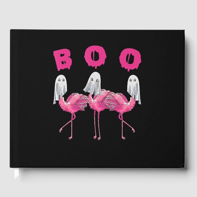 Libro De Visitas Flamencos | Disfraz Flamingo Boo Halloween (Anverso)