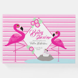 Libro De Visitas Flamingo gráfico rosa caliente ducha invitado