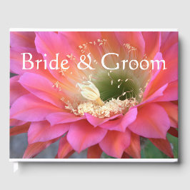 Libro De Visitas Flor de cactus rosado en el desierto