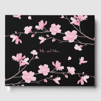 Libro De Visitas Flor de cerezo - Negro