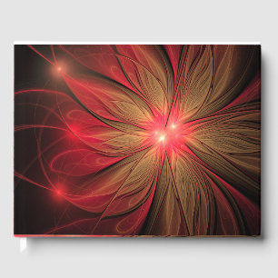 Libro De Visitas Flor fractal de fanatismo rojo