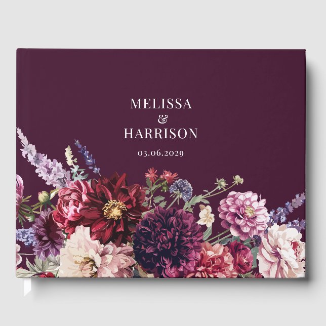 Libro De Visitas Flor otoñal Dahlia Dark (Anverso)